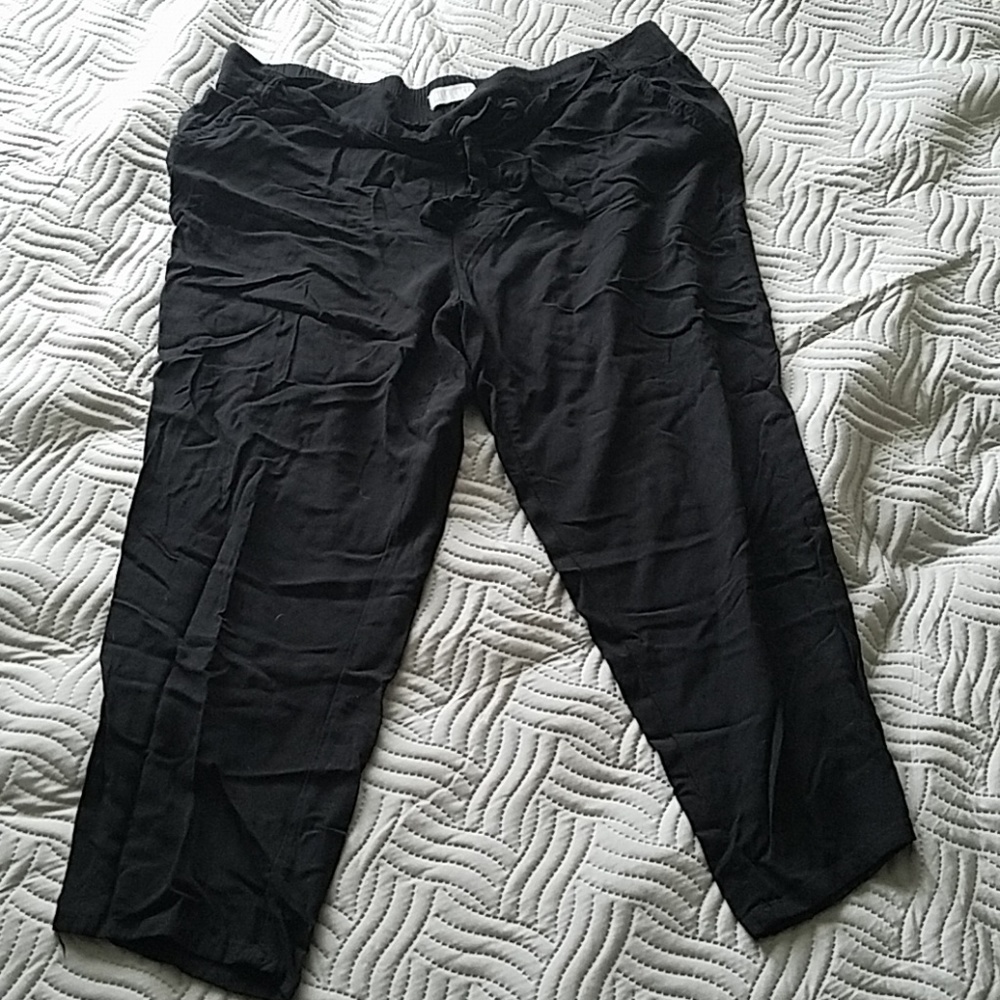 Cropped Straight Leg Paper Bag Waist Pants